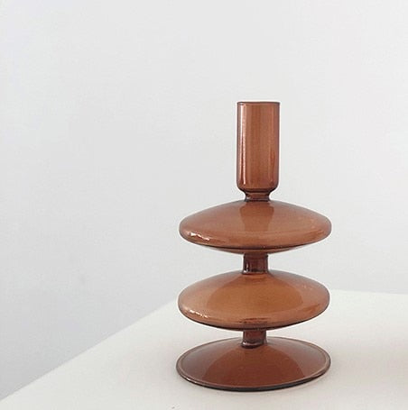 Glass candlesticks Ramble & Roam