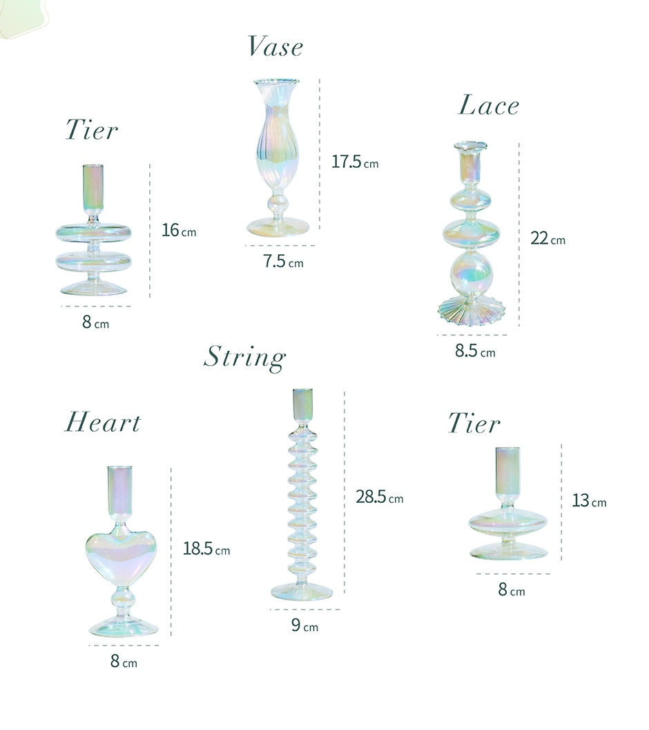 Glass candlesticks Ramble & Roam