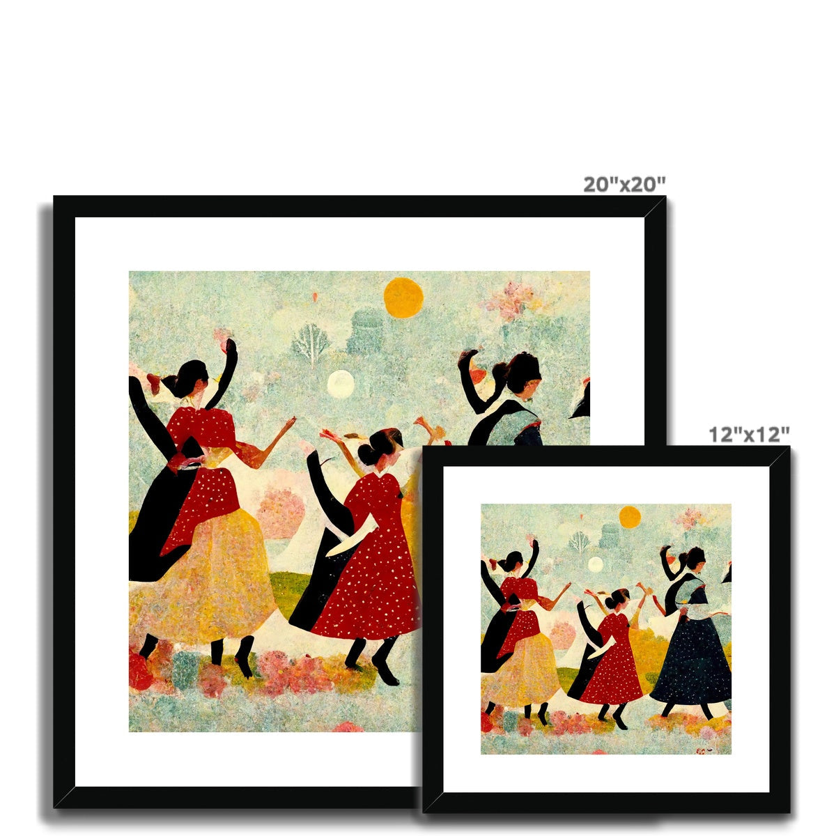 Grandma Moses witches Framed & Mounted Print Ramble & Roam