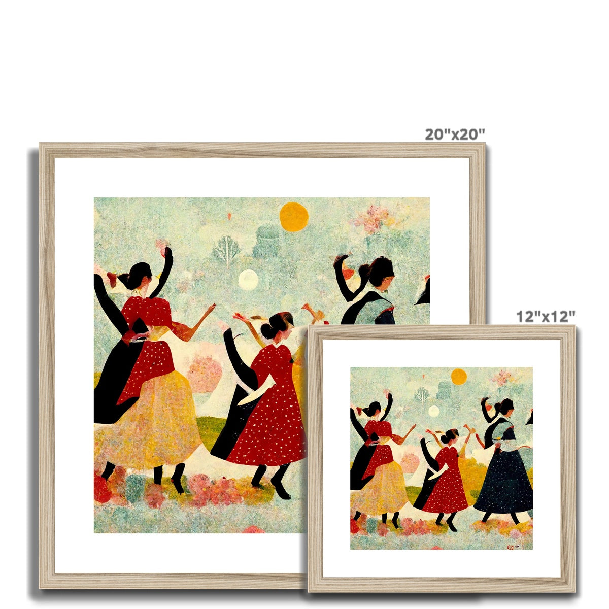 Grandma Moses witches Framed & Mounted Print Ramble & Roam