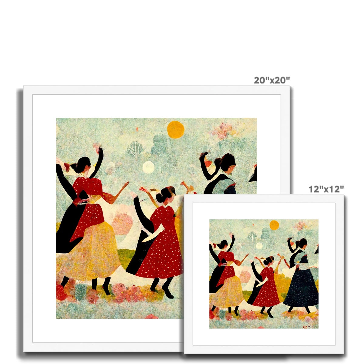 Grandma Moses witches Framed & Mounted Print Ramble & Roam