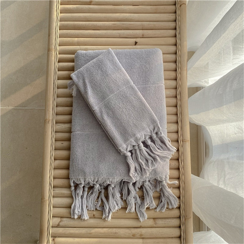 Hand Knotted Tassel Pure Cotton Towel Ramble & Roam