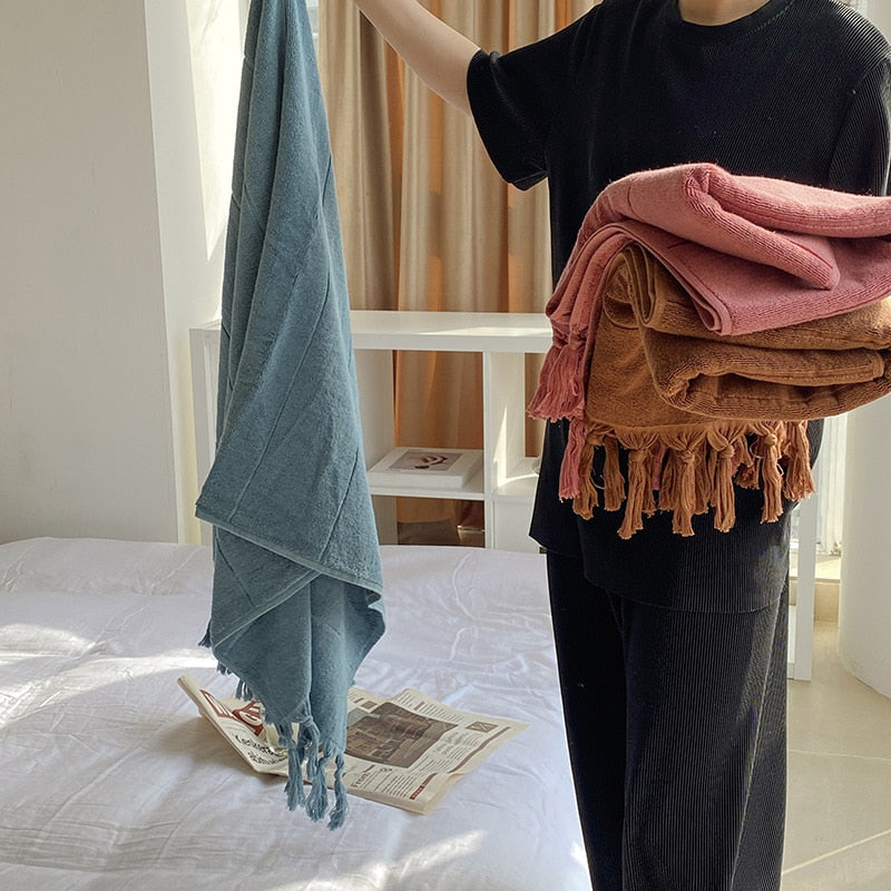 Hand Knotted Tassel Pure Cotton Towel Ramble & Roam