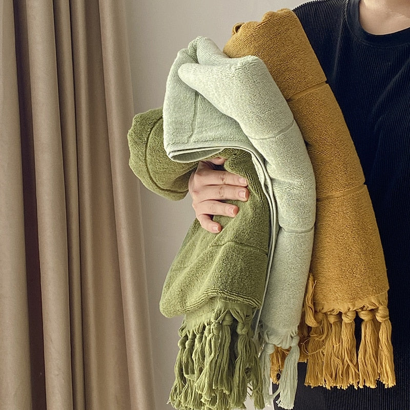 Hand Knotted Tassel Pure Cotton Towel Ramble & Roam