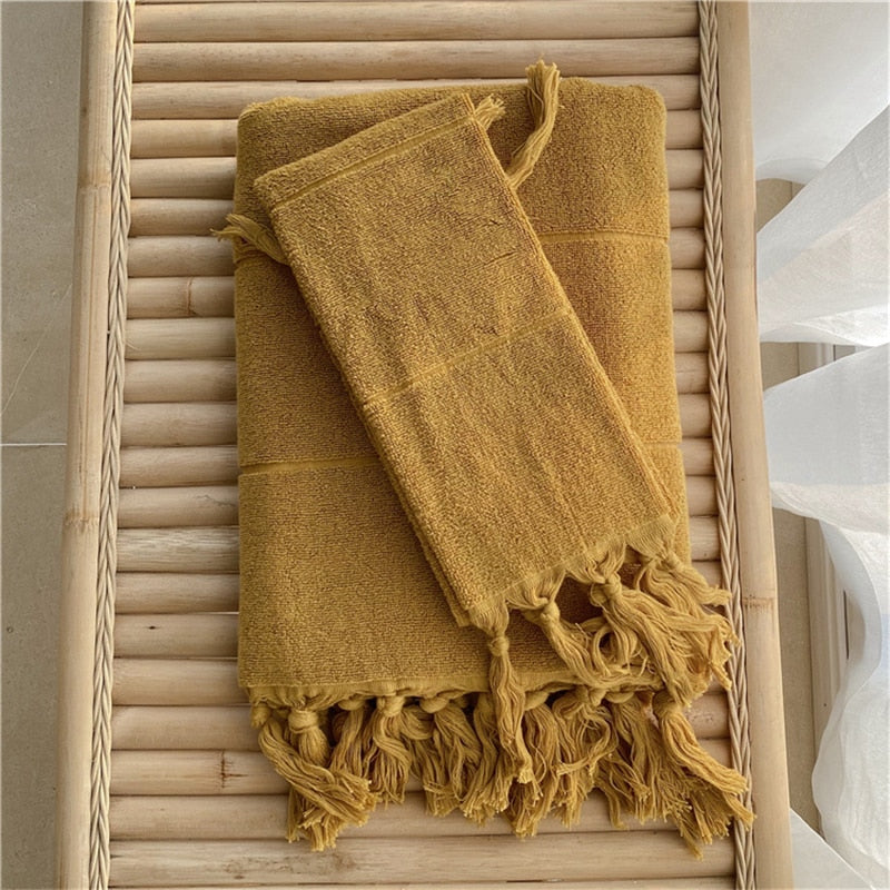 Hand Knotted Tassel Pure Cotton Towel Ramble & Roam