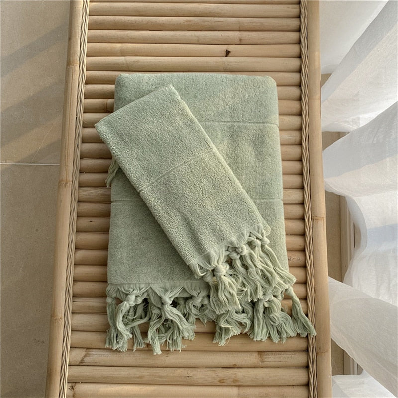 Hand Knotted Tassel Pure Cotton Towel Ramble & Roam
