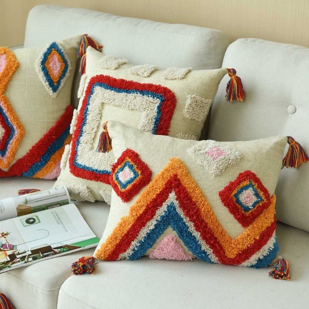 Handmade Luxury Moroccan Wool Throw Pillows with Tassels Ramble &amp; Roam