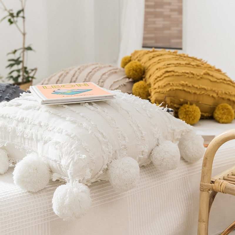 Handmade Pompom Luxury Throw Pillow Covers Ramble & Roam