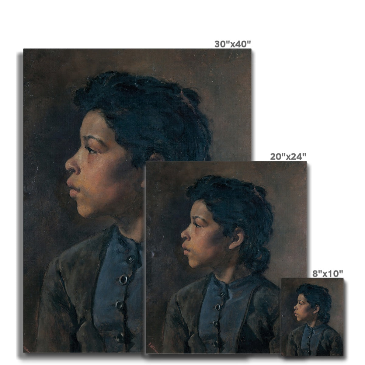 Head of a girl, Elizabeth Nourse, 1882 Canvas Ramble & Roam