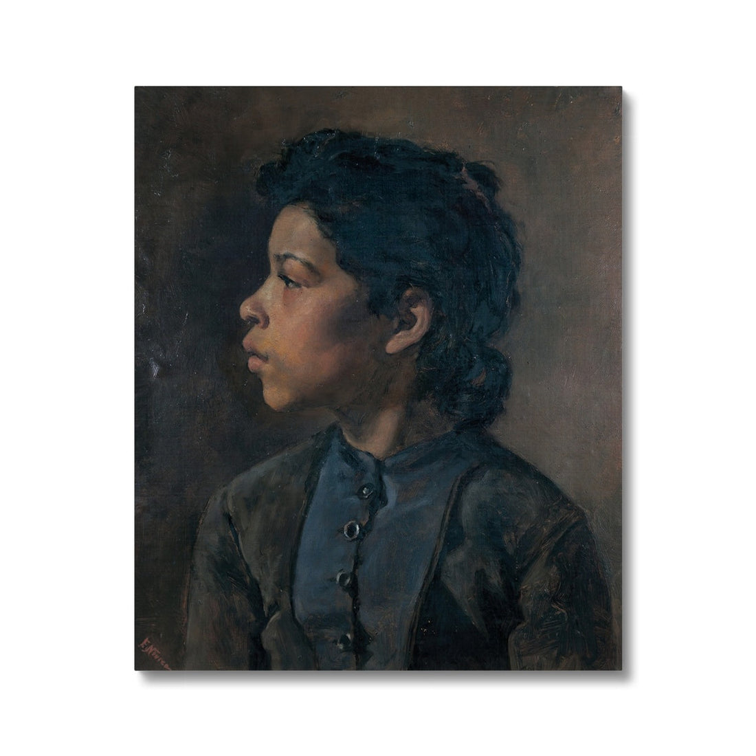 Head of a girl, Elizabeth Nourse, 1882 Canvas Ramble &amp; Roam