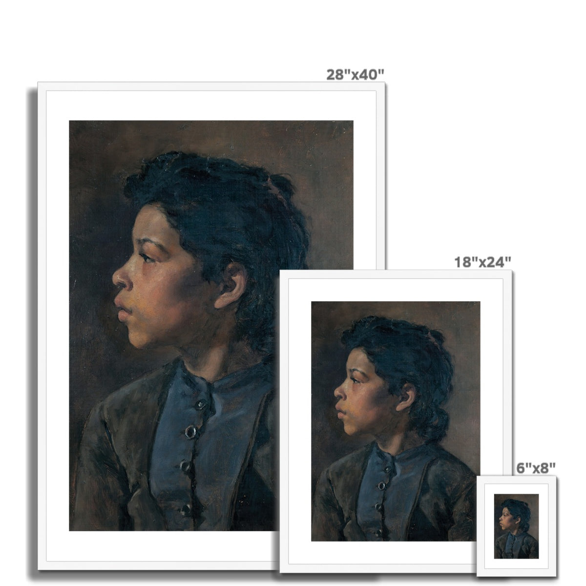 Head of a girl, Elizabeth Nourse, 1882 Framed & Mounted Print Ramble & Roam
