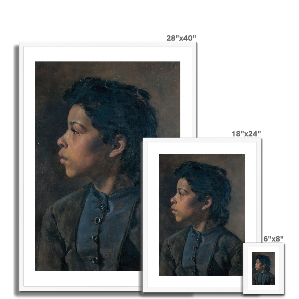 Head of a girl, Elizabeth Nourse, 1882 Framed &amp; Mounted Print Ramble &amp; Roam