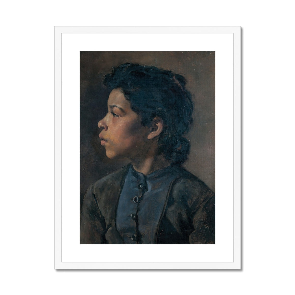 Head of a girl, Elizabeth Nourse, 1882 Framed & Mounted Print Ramble & Roam