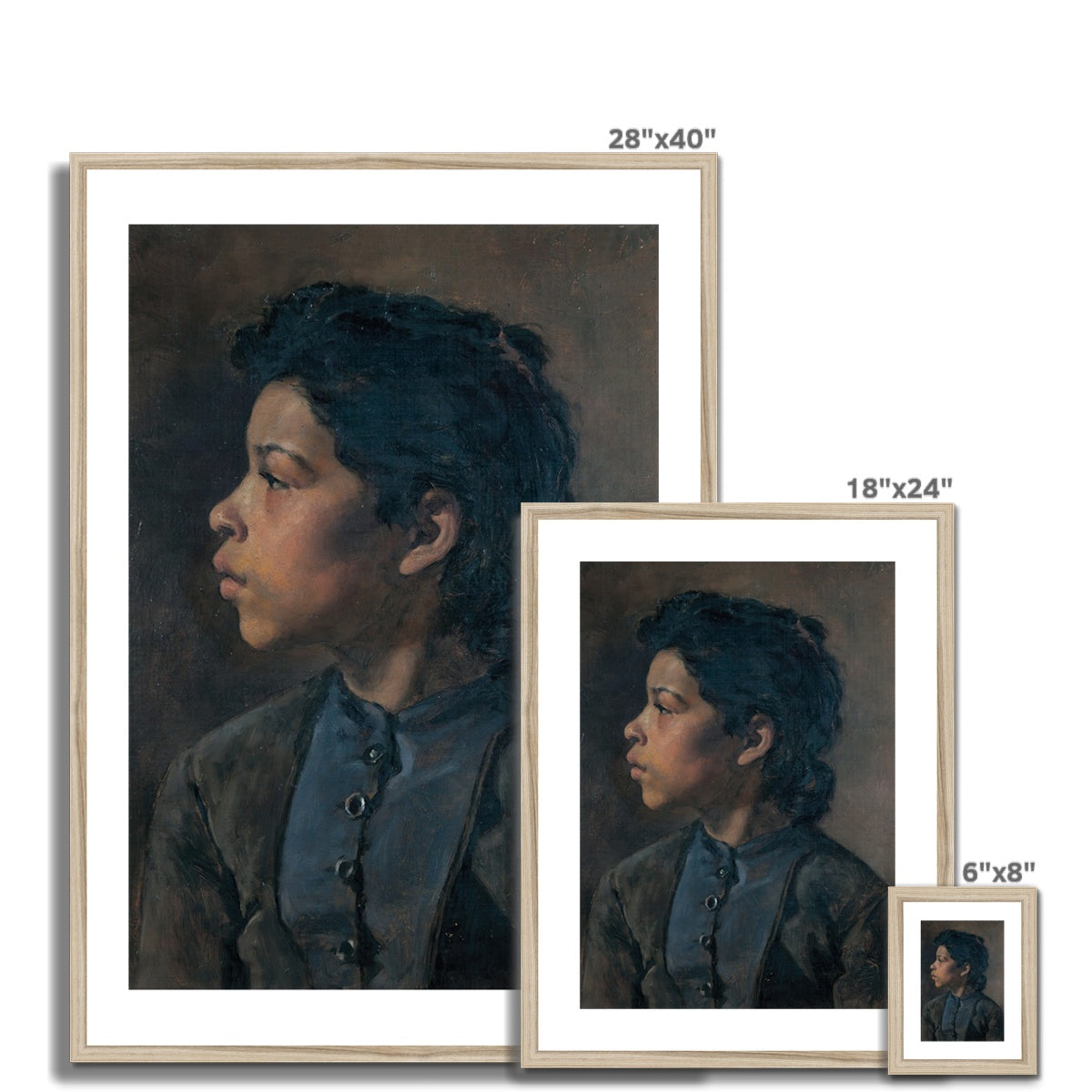 Head of a girl, Elizabeth Nourse, 1882 Framed & Mounted Print Ramble & Roam