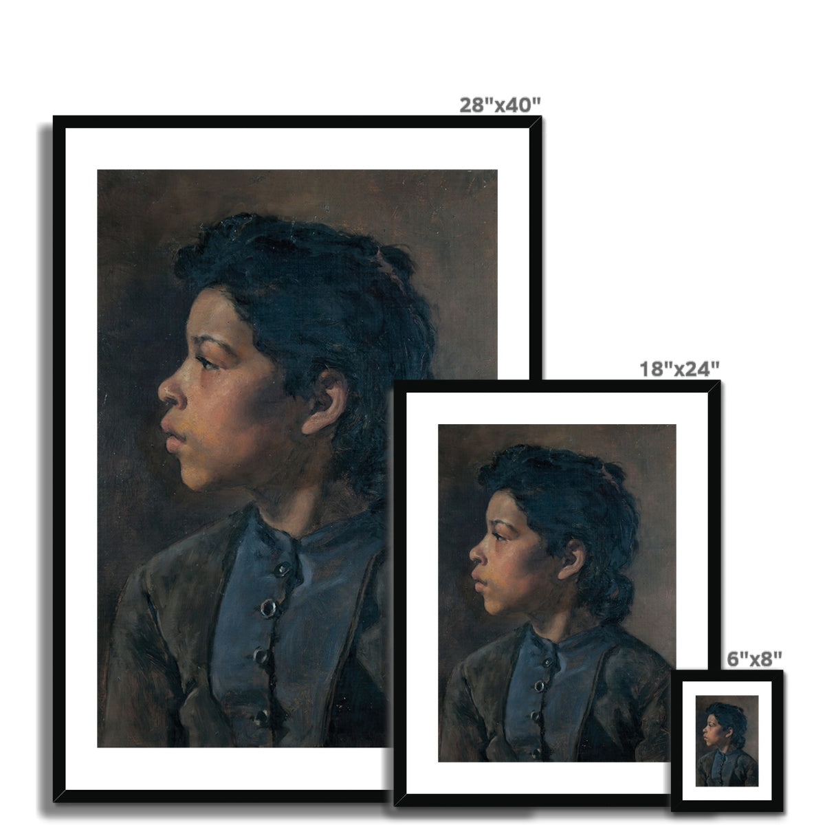 Head of a girl, Elizabeth Nourse, 1882 Framed & Mounted Print Ramble & Roam