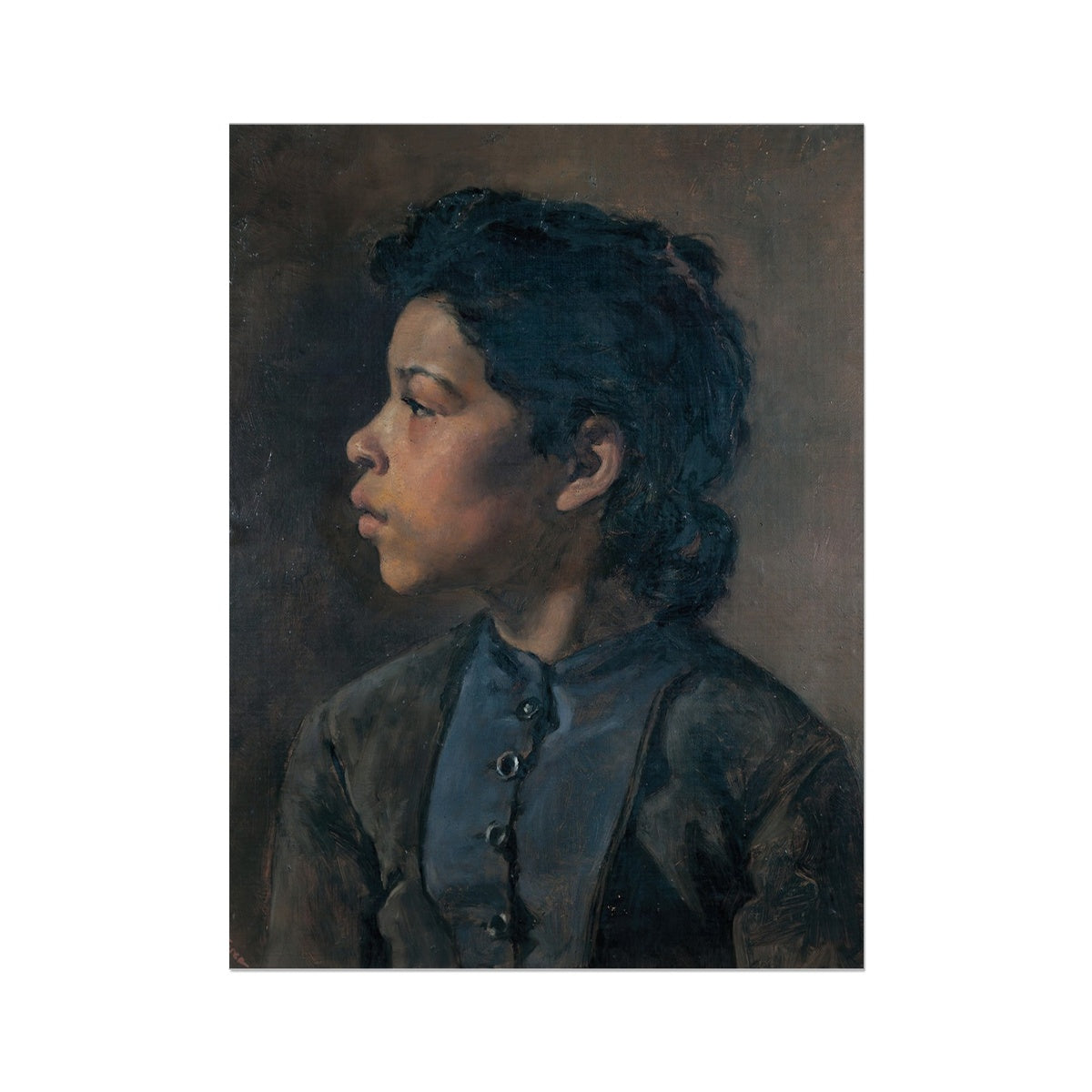 Head of a girl, Elizabeth Nourse, 1882 Hahnemühle German Etching Print Ramble & Roam