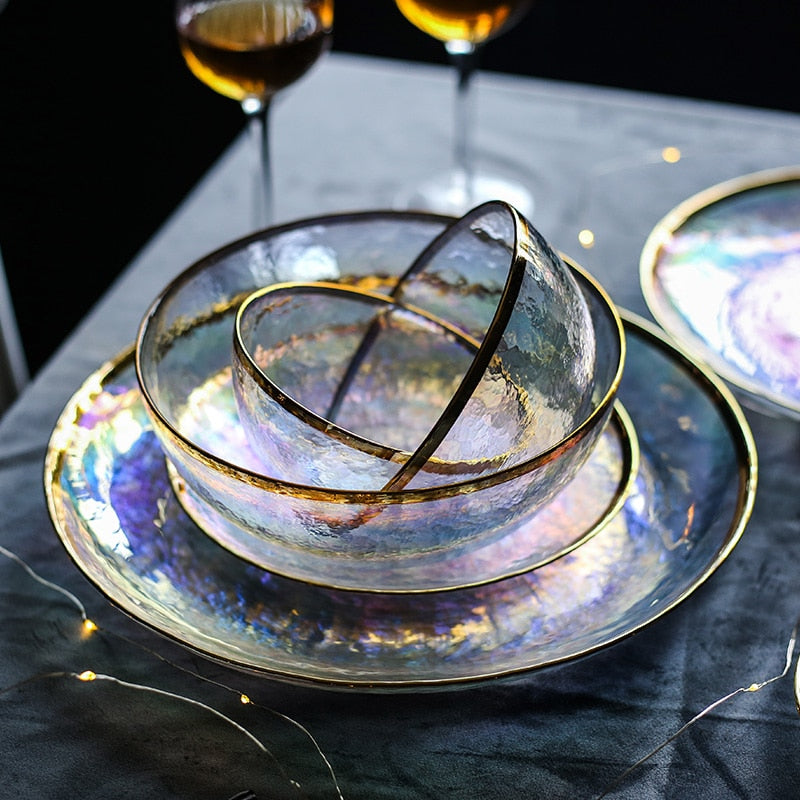 Iridescent Rainbow Glass Tableware Ramble &amp; Roam