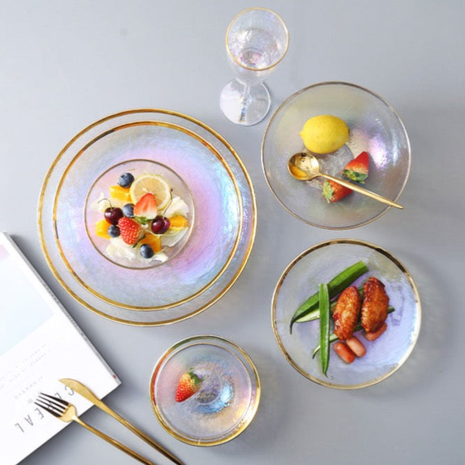 Iridescent Rainbow Glass Tableware Ramble &amp; Roam
