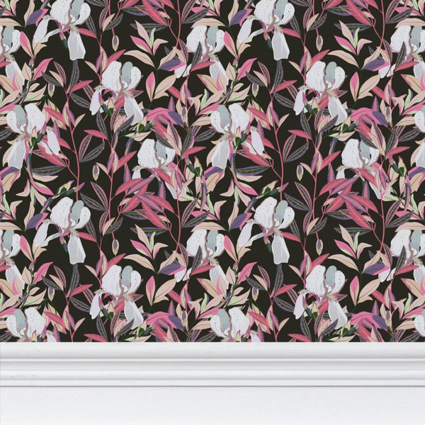 Iris Wallpaper, Soft Black Ramble & Roam