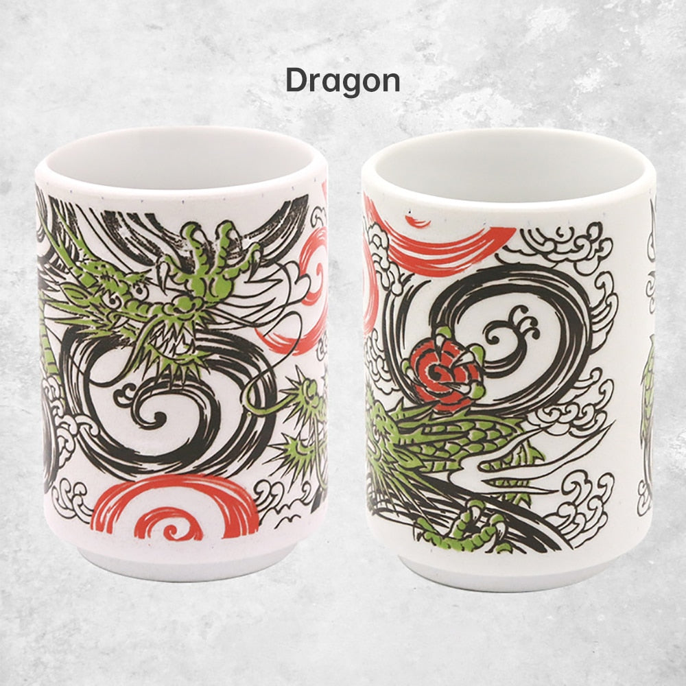 Japanese Ceramic Hand-painted Sake Mugs, 10oz. Ramble & Roam