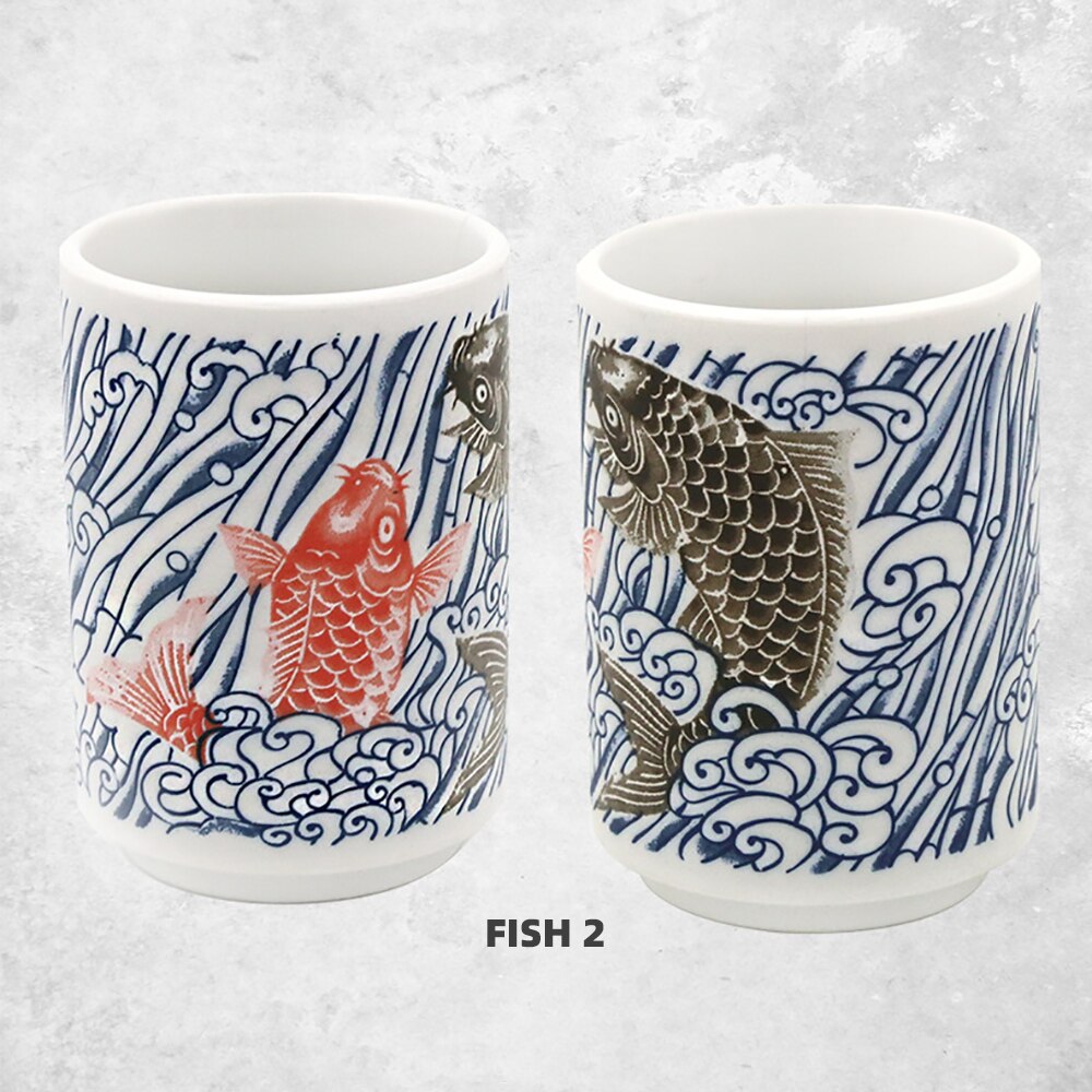Japanese Ceramic Hand-painted Sake Mugs, 10oz. Ramble & Roam