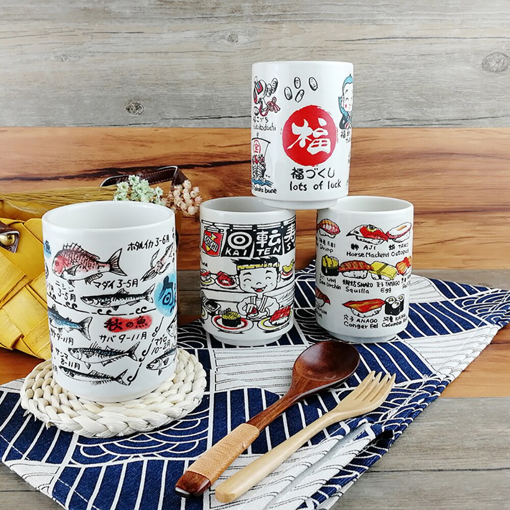 Japanese Ceramic Hand-painted Sake Mugs, 10oz. Ramble & Roam