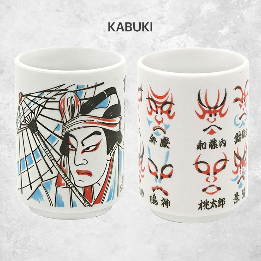 Japanese Ceramic Hand-painted Sake Mugs, 10oz. Ramble & Roam