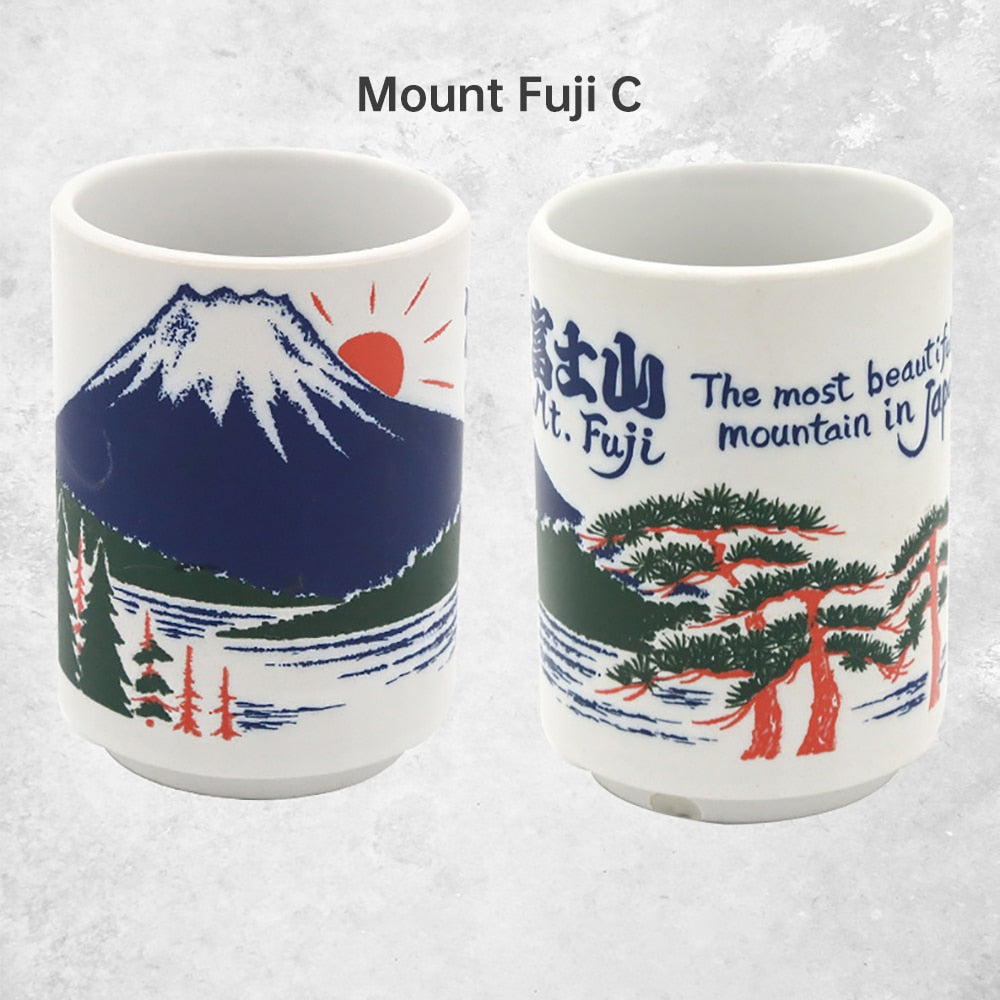 Japanese Ceramic Hand-painted Sake Mugs, 10oz. Ramble & Roam