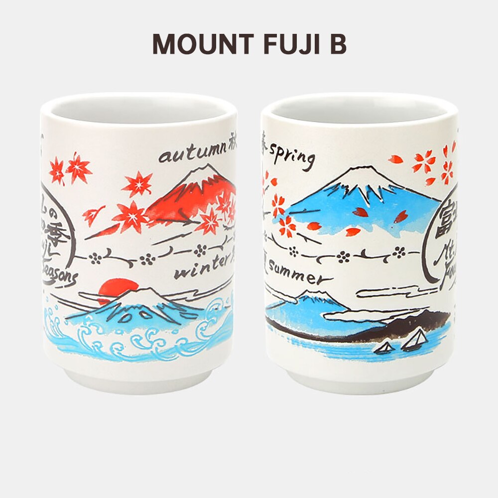 Japanese Ceramic Hand-painted Sake Mugs, 10oz. Ramble & Roam