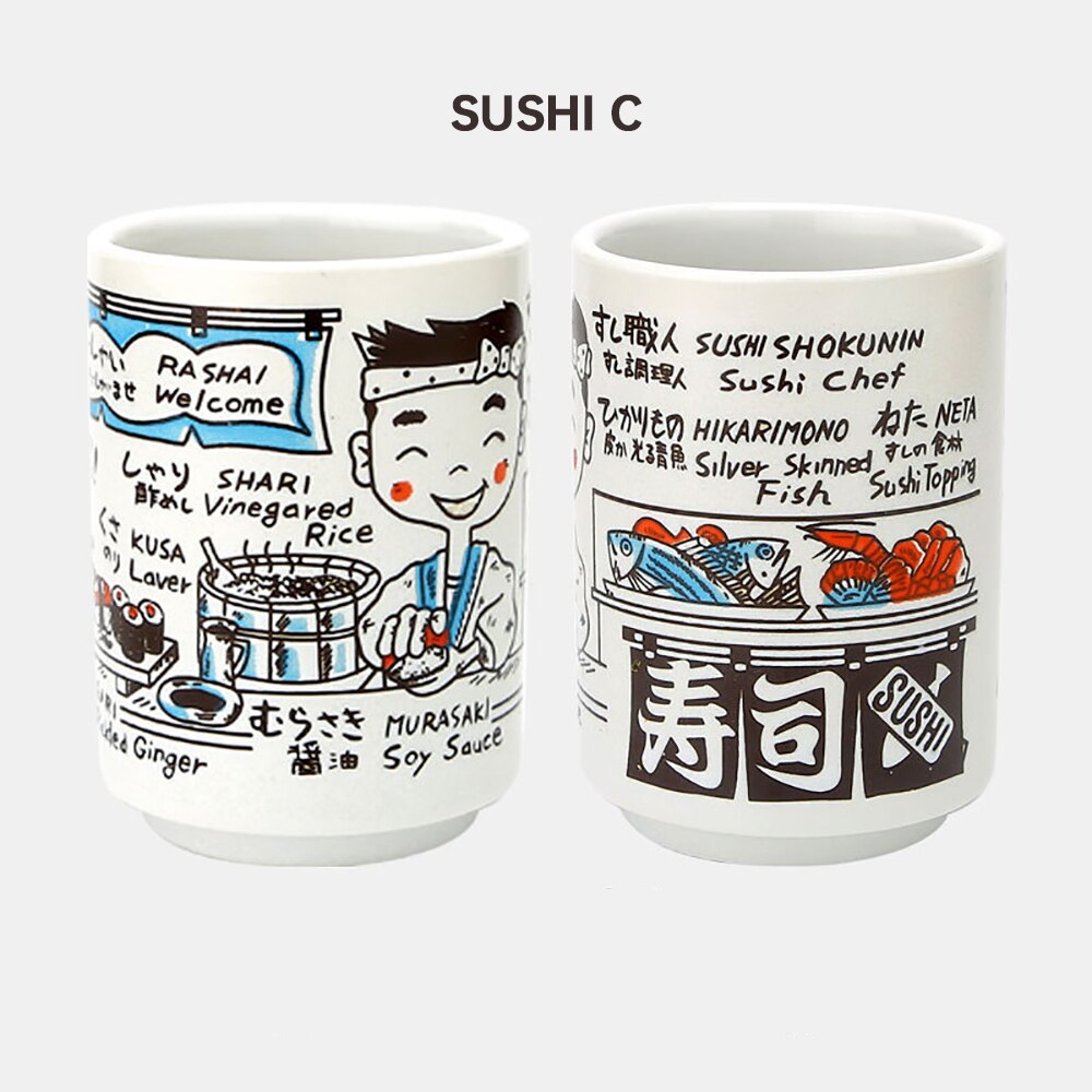 Japanese Ceramic Hand-painted Sake Mugs, 10oz. Ramble & Roam