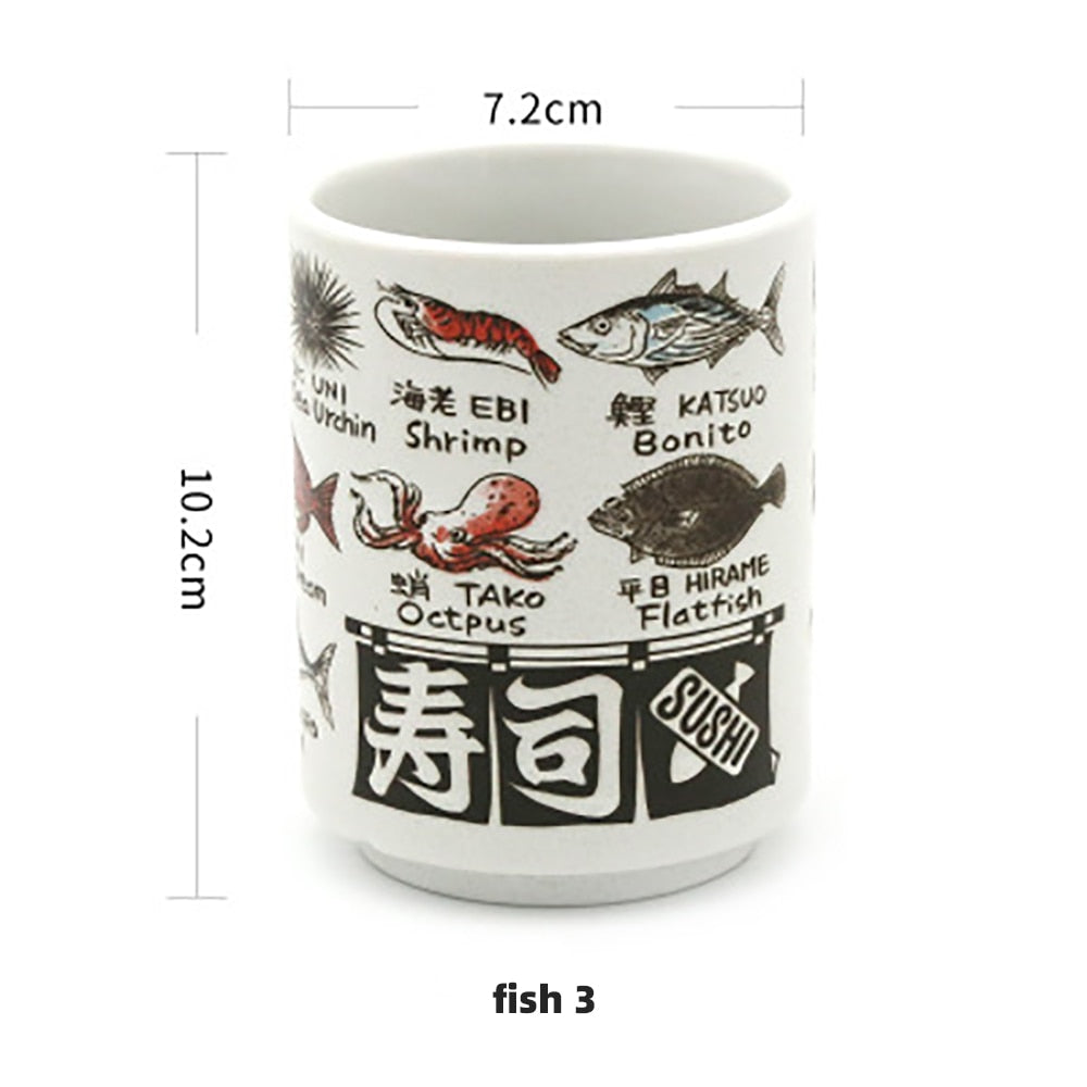 Japanese Ceramic Hand-painted Sake Mugs, 10oz. Ramble & Roam