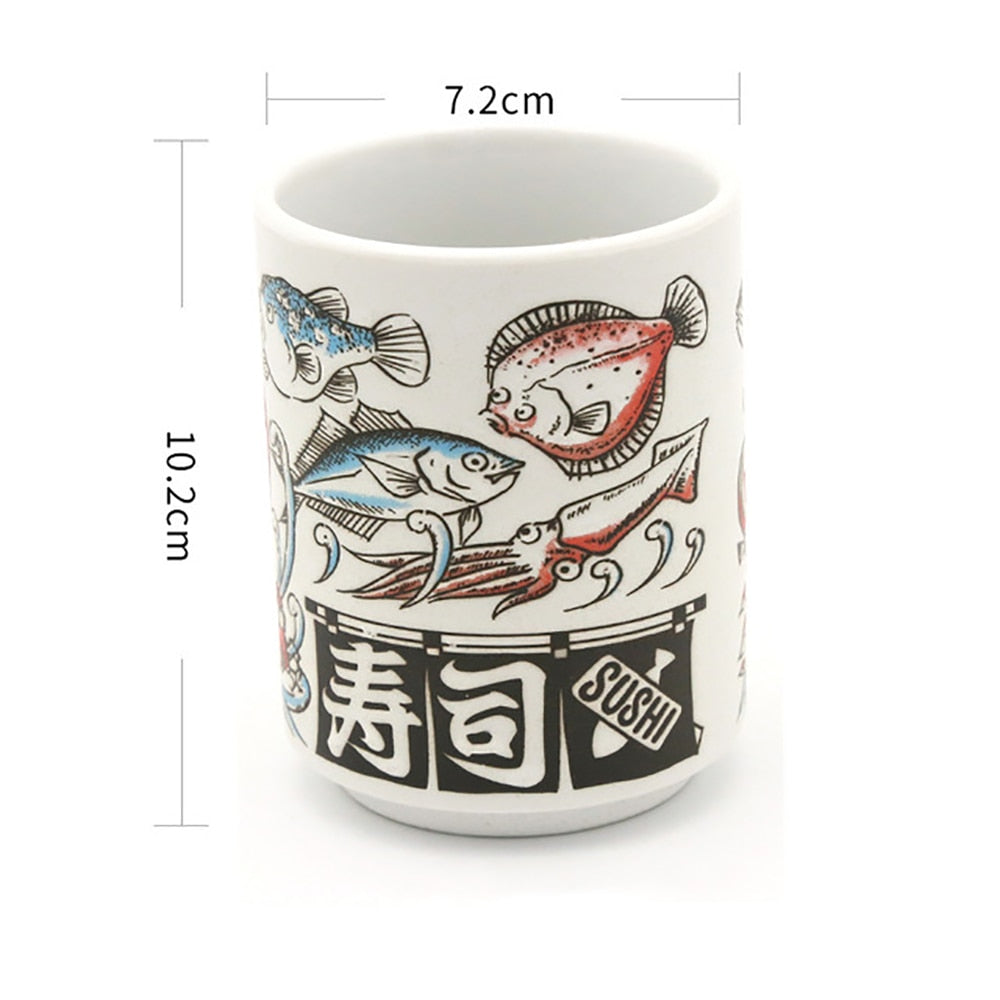 Japanese Ceramic Hand-painted Sake Mugs, 10oz. Ramble & Roam