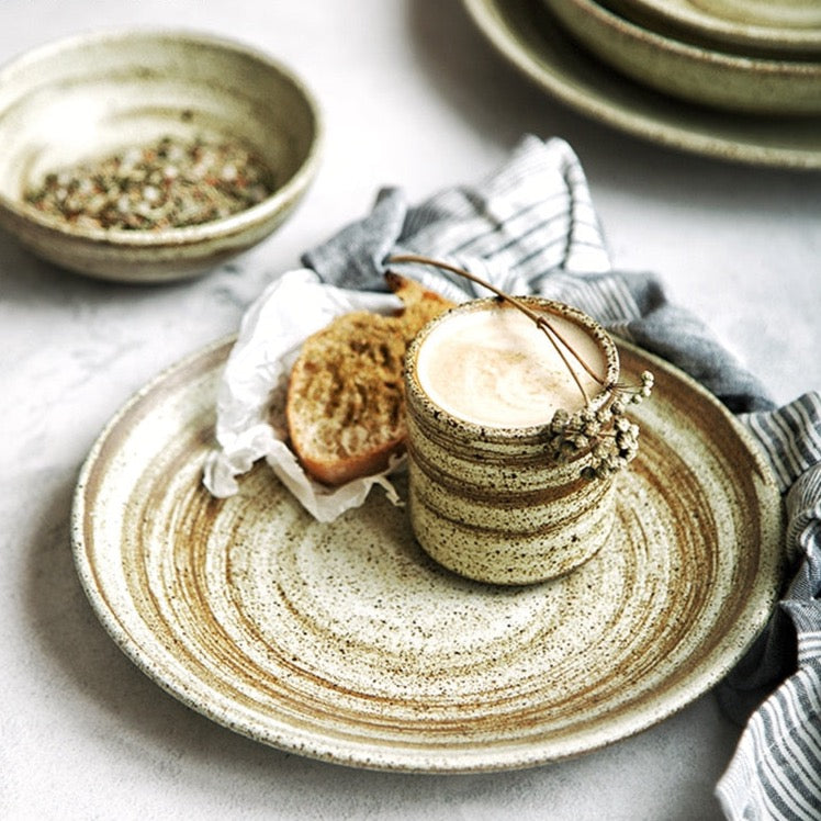 Japanese Stoneware Dinner Set, Handmade Ceramic Ramble & Roam