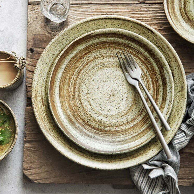 Japanese Stoneware Dinner Set, Handmade Ceramic Ramble & Roam