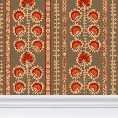 Moroccan Floral Wallpaper, Olive Ramble &amp; Roam