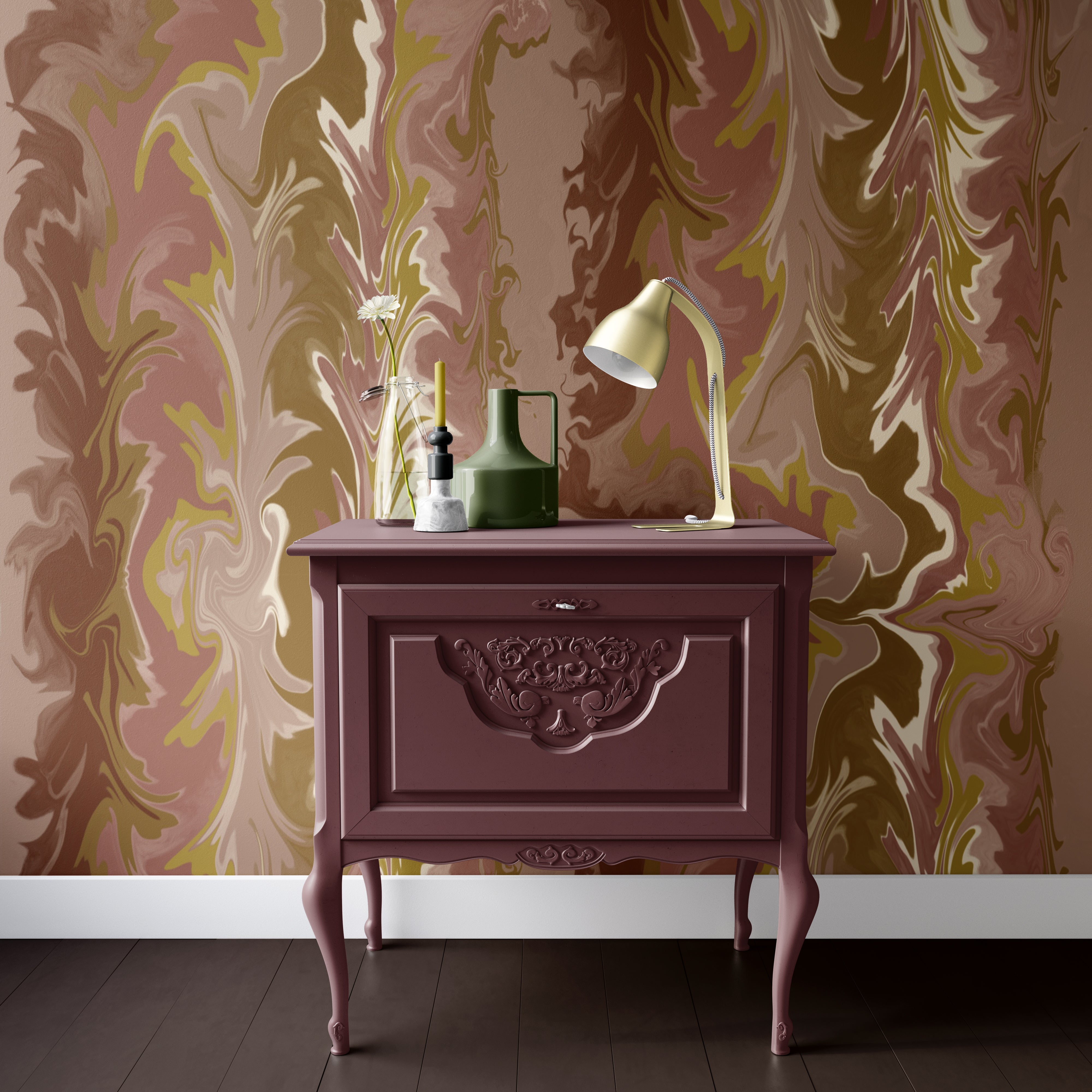 Nicolette Marbled Wallpaper Ramble & Roam