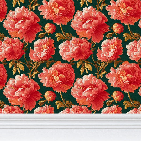 Painted Peonies Wallpaper Ramble & Roam
