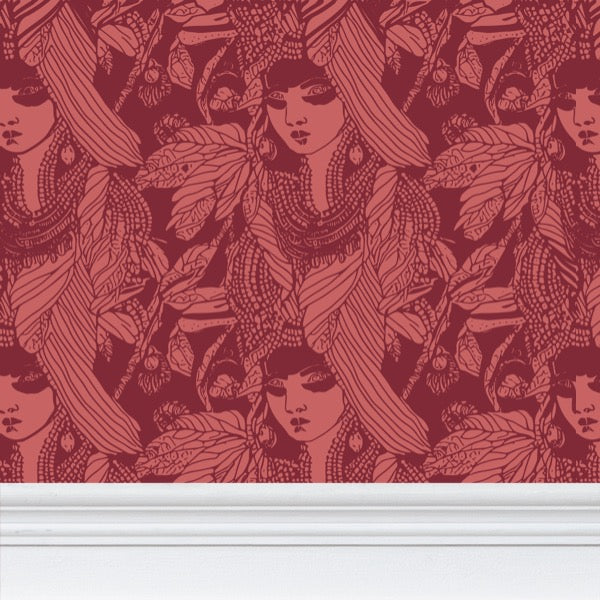 Priestess Wallpaper, Soft Red Ramble & Roam