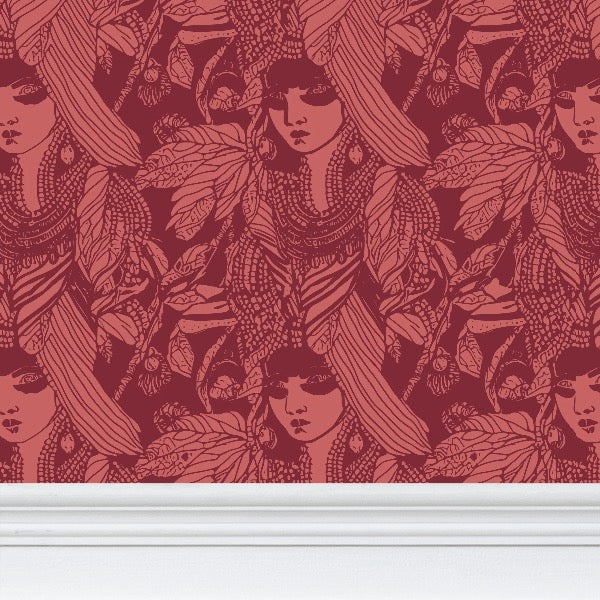 Priestess Wallpaper,  Soft Red