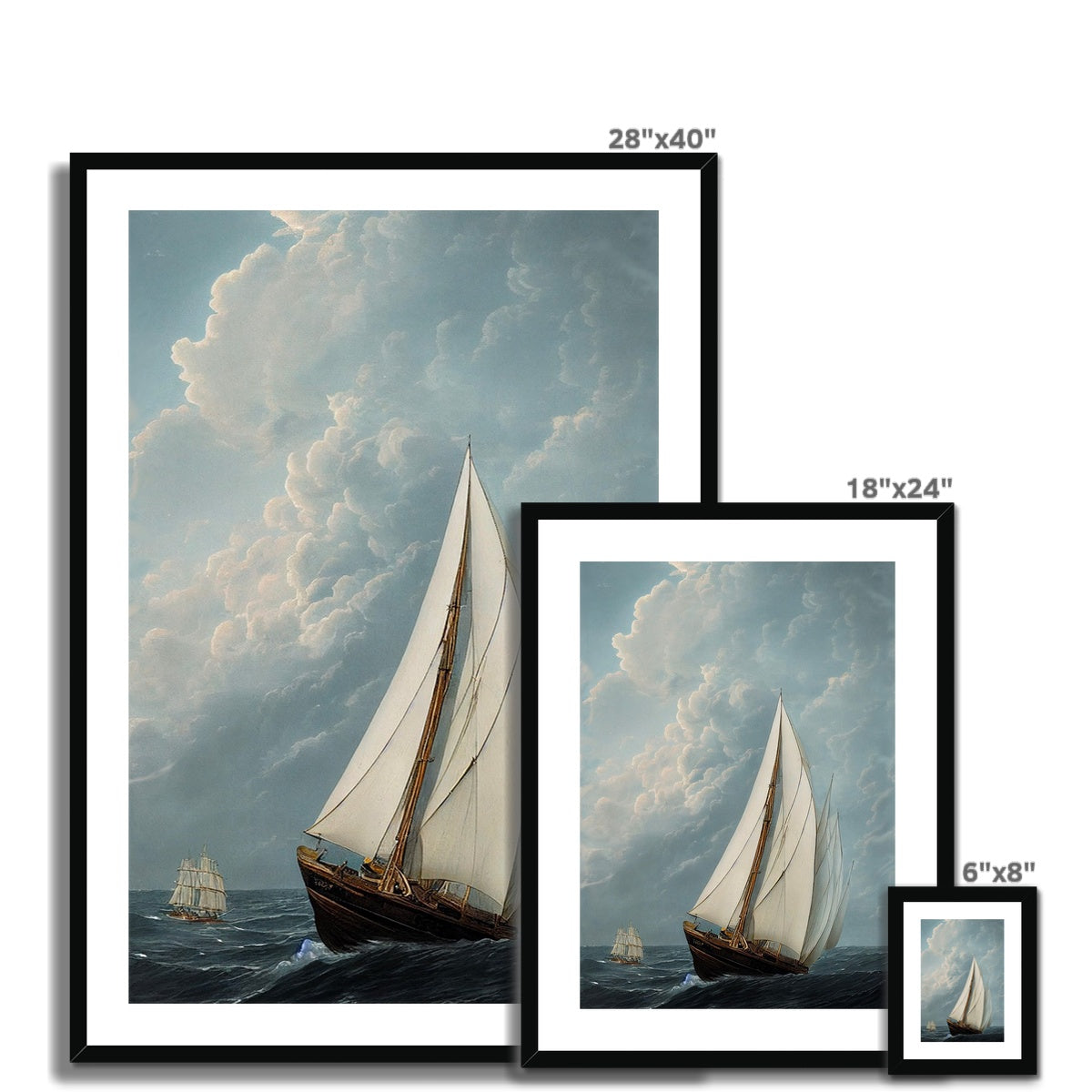 Sail by sea Framed &amp; Mounted Print Ramble &amp; Roam