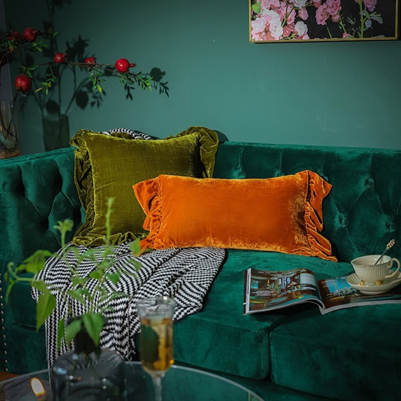 Soft Velvet Ruffle Pillows Ramble & Roam