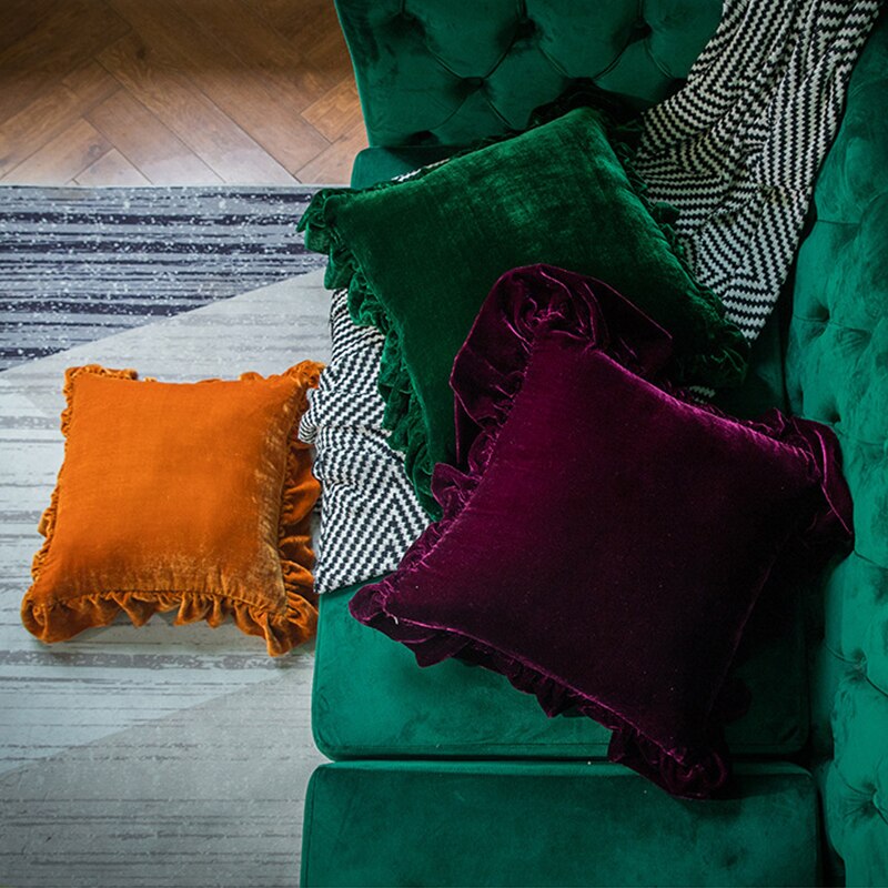 Soft Velvet Ruffle Pillows Ramble & Roam