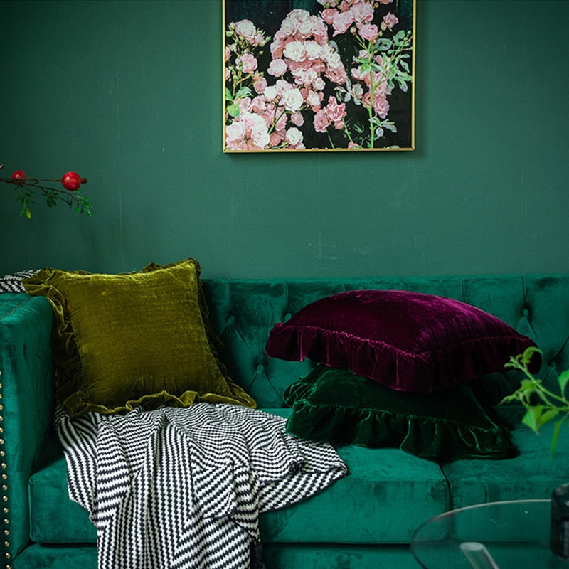 Soft Velvet Ruffle Pillows Ramble & Roam