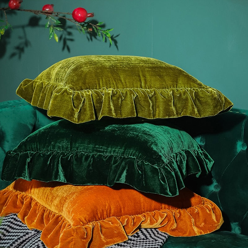 Soft Velvet Ruffle Pillows Ramble & Roam