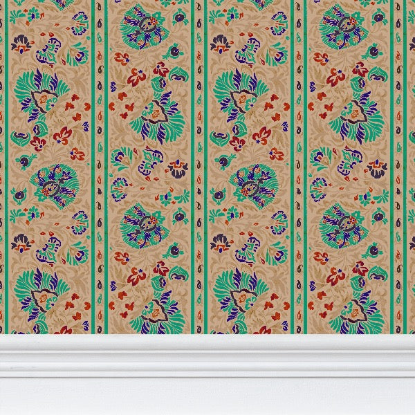 Suzani Litten Wallpaper, Dark Creme Ramble & Roam
