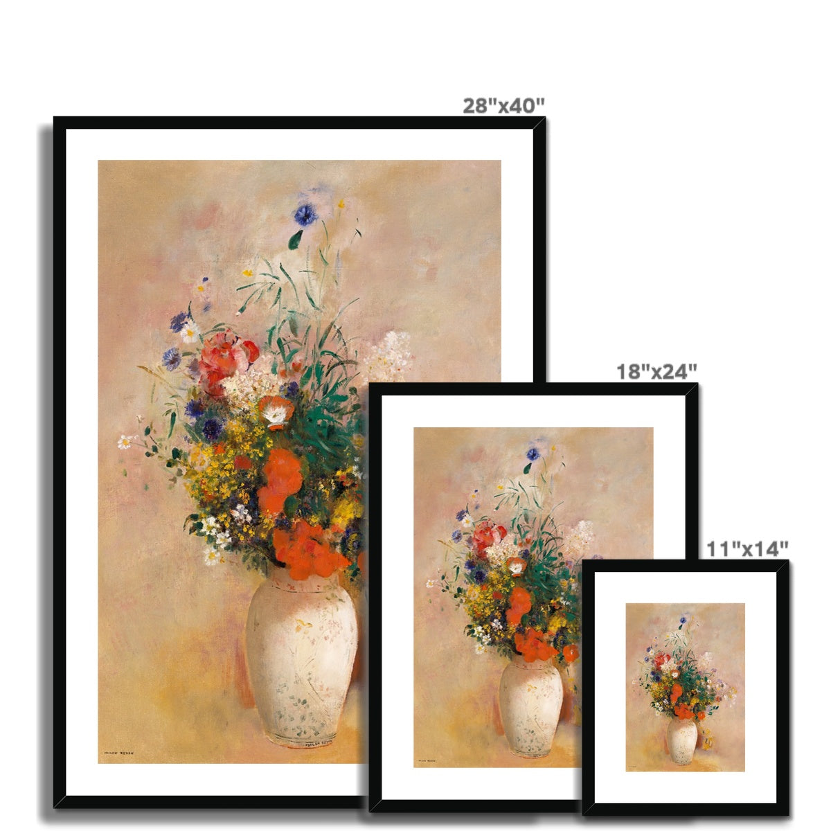Vase of Flowers, Pink background, Odilon Redon, 1906 Framed & Mounted Print Ramble & Roam