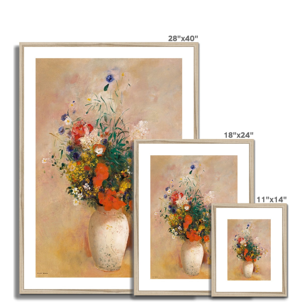 Vase of Flowers, Pink background, Odilon Redon, 1906 Framed & Mounted Print Ramble & Roam