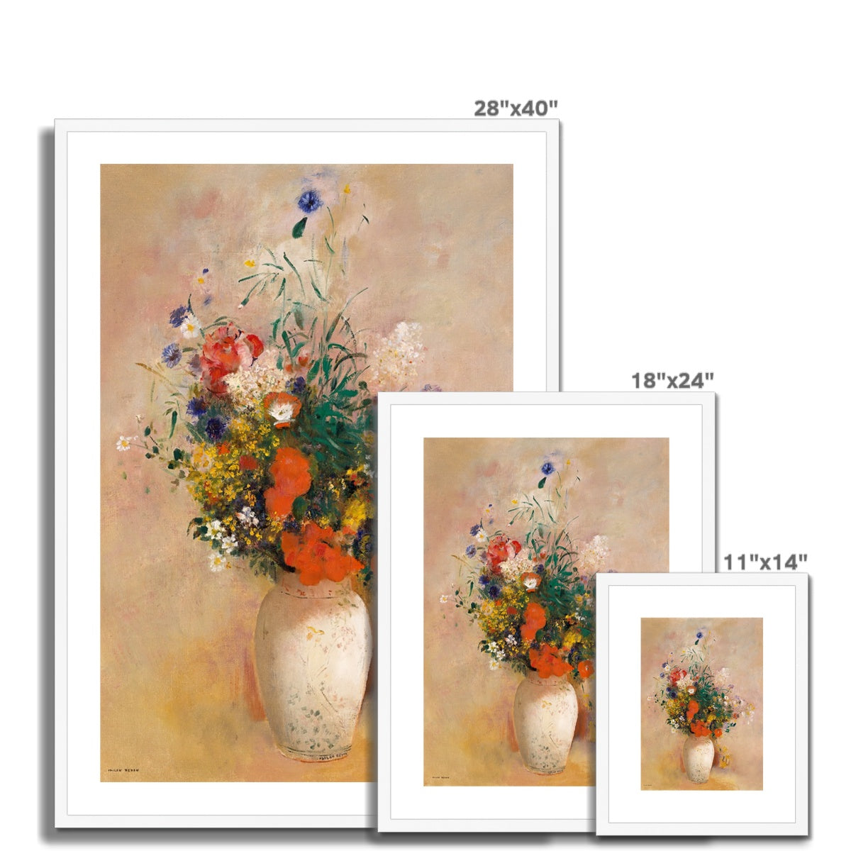 Vase of Flowers, Pink background, Odilon Redon, 1906 Framed & Mounted Print Ramble & Roam
