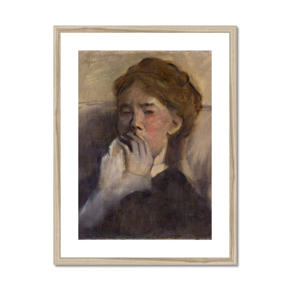 Young Woman With Hand Over Her Mouth, Edgar Degas, 1875 Framed &amp; Mounted Print Ramble &amp; Roam