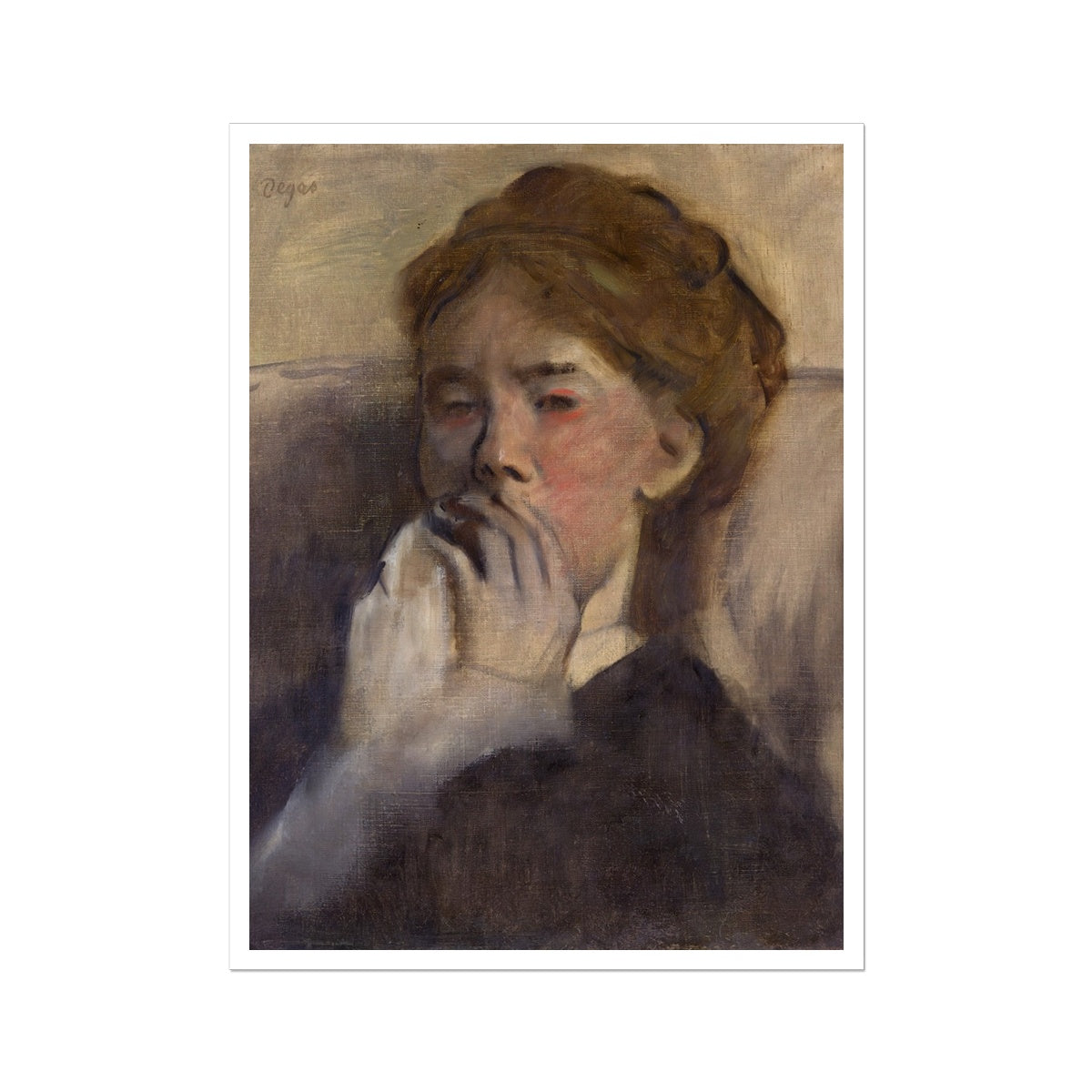 Young Woman With Hand Over Her Mouth, Edgar Degas, 1875 Hahnemühle German Etching Print Ramble & Roam